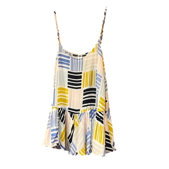 Old Navy Tops - Old Navy Flowy Sleeveless Ruffle Tank - Yellow, White, &  Blue - Woman’s Small